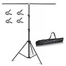 Duramex (TM) 7 x 5ft T Shaped Photo Backdrop Background Stand 2.0 x 1.5m with 4 Clamps and Carry Bag and Heavy Duty Clamps Support System Kit for Photo Video Studio