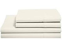 California King Size Sheet Set - Hotel Luxury Bed Sheets with Pillowcase, 4 Piece Set - 100% Cotton 400 TC (Includes 1 bedsheet, 1 Fitted Sheet with Elastic, 2 Pillow Covers) 8 Inch Drop - Ivory