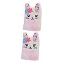 Vaguelly Office Accesories Creative Writing 2pcs Mini Notebook Rabbit Paper Fluffy Travel Office Accessories Bedroom Accessories
