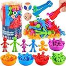NCKIHRKK 40 Piezas Juguete Educativo Juego Montessori de Combinación de Color para Contar, Motricidad Fina, Regalo Niños 2-5 Años para Pascua Navidad