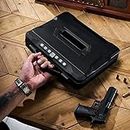 Gun Safe Gun Case avec serrure biométrique à empreintes digitales et 2 clés de rechange Smart Gun Safe pour argent/pistolet/pistolets/espèces/bijoux