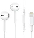 Earphones Earbuds with Wired Lightning Headphones Ear Pods with Microphone & Remote Noise Cancelling in-Ear Headset Control for iPhone 14/14 Plus/14 Pro Max/13/13 Mini/12/11/X/XR/XS/SE/8/7/iOS