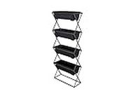 Top Home Solutions® Vertical Planter –Raised Garden Beds With 4 Removable Raised Planter Trays, Foldable Structure, Outdoor Indoor Planter Stand For Flowers, Vegetables and Herbs (Black)