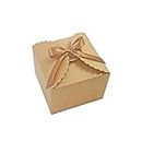 WEWILUCK Brown Gift Box for Presents, 10 Pack Small Empty Kraft Paper Gift Boxes with Ribbon For Packaging Candy, Cookie, Chocolate, Craft, Candle, Small Gifts, 4.75” x 4.75” x 3.53”