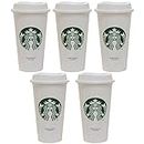 Starbucks Set of 5 16oz Reusable Hot Cups with Lid