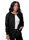Sivvan Scrubs for Women - Front Snap Warm - Up Jacket - S8306 - Black - S