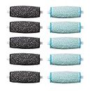 5 Extra Coarse & 5 Regular Coarse Refill Rollers, Professional Replacement Roller Heads Compatible With Amope Pedi Perfect Electronic Foot File