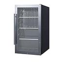 Summit Appliance SPR488BOS Commercially Approved Shallow Depth Indoor/Outdoor Beverage Cooler, Seamless Stainless Steel Door Trim, Glass Door, Black Interior, Front Lock, and Dial Thermostat