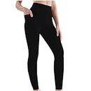 JISDFKFL Gym Leggings for Women UK Sale Clearance, Leggings for Women High Waisted Buttery Soft Elastic Opaque Tummy Control Leggings Soft Sports Workout Gym Running Yoga Stretchy Pants with Pockets