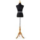 Loop Group Female Mannequin - Female Dress Form Wooden Base Mannequin Premium Store Display Dummy Mannequin Dummy Model Hanger Dress Kurti Display Stand (Black, Small (8))