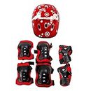 MYADDICTION 7 Pcs Kids Protective Gear Set Cycling Helmet Knee Elbow Wrist Pads red Sporting Goods | Outdoor Sports | Skateboarding & Longboarding | Clothing, Shoes & Accessories | Protective Gear