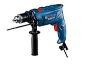 Bosch GSB 600 Corded Electric Impact Drill, 600 W, 13 mm, 1.7 kg, 3,000 rpm, 1.4 Nm, Variable Speed, Forward/Reverse Rotation, Double Insulation, Improved Carbon Brush,1Yr Warranty, Blue
