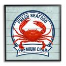 Stupell Industries Fresh Seafood Crab Sign Quote Rustic Nautical Boathouse by Kim Allen - Graphic Art Canvas in Blue/Red/White | Wayfair