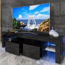 Modern Glossy LED TV Stand Entertainment Unit Console Media Table for 65" 70" TV