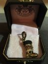 New JUICY COUTURE Brown Winter Fur Boot Charm Gold Laces SUPER RARE