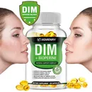 DIM Supplement with BioPerine Helps with Menopausal Acne PCOS and Better Skin Toning 120 Capsules