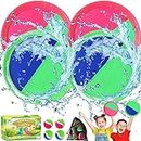 ZMLM Toss Catch Ball Toy Set: Upgraded Beach Yard Lawn Sport Game Activity Backyard Fun Outside Indoor Family Outdoor Toy for Age 3-12 Girl Boy Kid Birthday Gift with 4 Sticky Paddles 4 Throw Balls
