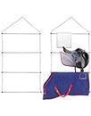 QWORK Horse Blanket Rack - 23.6 x 45.3 in, 2 Pack Heavy Duty Stainless Steel 4-Rail Hanging Storage for Blankets/Towels/Pads/Saddle, Rust-Resistant Organizer for Equestrian Gear