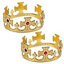 TOYANDONA Royal King Crown, 2 corone d'oro gioiello per bambini adulti costume accessorio corone di Halloween