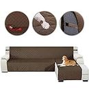 HDCAXKJ Sectional Couch Covers for Dogs 3-Pieces Water Resistant L Shape Sofa Cover Set Pet Friendly Sectional Slipcovers Living Room Non Slip L-Shaped Furniture Protector (X-Large, Coffee)