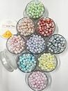 Unikart Marble Acrylic Rainbow Multicolour Pearl Beads 8mm Loose Spacer Beads with Hole for Jewelry Making, Bracelet Making, DIY Craft Work with Free Transparent Elastic Pack of 450 Pieces