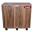 AMMU Wooden Trolley with Battery Tray for Inverter Battery (Wooden Color)