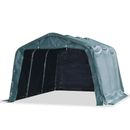 Removable Livestock Tent PVC Dark Green Canopy Shelter 3.3x9.6/12.8m vidaXL