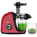 Jocuu Slow Masticating Juicer with 2-Speed Modes - Cold Press Juicer Machine - Quiet Motor & Reverse Function - Easy to Clean Juicer Extractor - Juice Recipes for Fruits & Vegetables (Red)