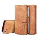 UEEBAI Case for iPhone SE 2022 5G/iPhone 7/iPhone 8/iPhone SE 2020,Luxury PU Leather Case Vintage Wallet Flip Cover Card Slots Magnetic Closure Folio Shockproof Cover for iPhone SE3/SE2 - Brown