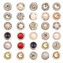 30PCS Shirt Brooch Buttons, Women Cover up Anti-Exposure Fixed Brooches Pearl Decorative Pins Buttons for Coat Dress Clothes