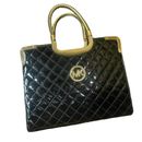 Michael Kors Purse Handbag Black Gold Designer MK Bags Vintage Medium Bag MKors