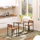 Industrial 3pc Dining Table 2 Chair Set for Small Space Dining Room Kitchen