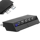 5 Port USB Hub for PS4, Multi Port USB 3.0 2.0 High Speed Charger Controller Splitter Expansion for PS4 Console, Not for PS4 Slim, PS4 Pro