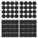 OSDUE 64 Pcs Non Slip Furniture Pads Floor Protectors, Rubber Pads for Furniture Feet, Dense, Premium Chair Feet Protectors, Floor Protector Pads (38mm,32 Squares and 32 Rounds)