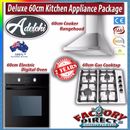 DELUXE 60cm Kitchen Appliance Package Electric Digital Oven Gas Stove Rangehood.