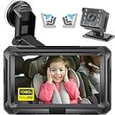 Zacro Baby Car Camera HD 1080P - Car Baby Mirror with 4.3'' Display for Rear Seat - Baby Car Monitors with Night Vision Function, Wide View Angle, Reusable Sucker Bracket - Car Mirror Baby Rear View