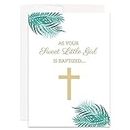 Baby Girl Baptism Card for Baby Girl Christian Religious Baptism Card for Girl (Single Card)