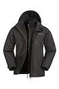Mountain Warehouse Fell II Mens 3 in 1 Jacket - Water Resistant Black X-Large