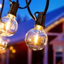 100FT Festoon Outdoor String Lights Mains Powered G40 50LED Bulbs Lights