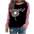 Lightning Deals Today Long Sleeve Tops Women Sale Clearance, Ladies Gifts Cute Pattern Patchwork Long Sleeve Pullover Crewneck Casual Love Print Fashion Outfits Valentine Day Tunic Tops Sweatshirts