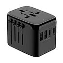 Universal International Power Travel Plug Adapter, 5 in 1 European Travel Plug Adapter W/ 3.5A 2xUSB-A and 2xUSB C Wall Charger and Worldwide AC Outlet for Europe USA UK AUS Asia