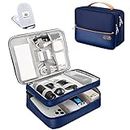 Seagull Flight Of Fashion Double Layer Electronic Gadget Organizer Case , Cable Organizer Bag for Accessories with Mobile Stand - 27 X 20 X 9 cm - Navy Blue - Model 2