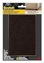 Scotch Felt Pads Brown, 2 Large Pads 4 x 6 in, Felt Furniture Pads For Protecting Hardwood Floors, Easy-to-apply, Self-Stick Design, Reliable Protection From Nicks, Dents & Scratches (SP820-NA)