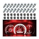 BELOMI 20 Pcs T5 LED Lights for Car Dashboard, High Light Bulb 3030-3SMD Replacement with Twist Lock Socket, Super Bright Light for Instrument Cluster Dashboard Panel Gauge Indicator (Red)