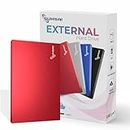 SUHSAI 2.5” Ultra Slim Portable External Hard Drive USB 2.0 with, 160GB Memory Expansion HDD Backup Storage for Fast Data Transfer, Hard Disk Compatible with MAC/Laptop/Desktop/Chromebook (Red)