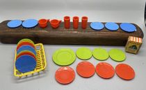 Vintage Barbie ACCESSORIES (1960s) Plates Tumblers Coffee Cups Drying Rack