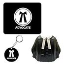 LET'S FREEZE Advocate Coat Shape Pen Stand and Mouse Pad with Keychain - Stylish Desk Organizer for Lawyers and LLB Students Best Gift for Advocate