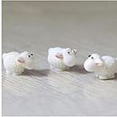 TOSSPER 5pcs Mini Mouton Figurines, Micro Fairy Garden Figurines Miniatures pour Jardin Accessoires Décor