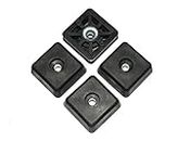 4 Large Square Rubber Feet Foot Bumpers - .590 H X 1.500 W - Made in USA - Heavy Duty Non Marking for Furniture,Tables, Chairs, Desk
