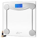Active Era Digital Body Weight Scale - Ultra Slim High Precision Bathroom Scale with Tempered Glass, Step-on Technology and Backlit Display - Body Weighing Scale 180kg / 400lb (Tempered Glass)